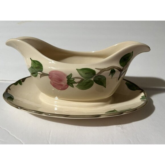 Franciscan Desert Rose Gravy Boat Made in England w/ Attached Drip/Underplate - Picture 1 of 13